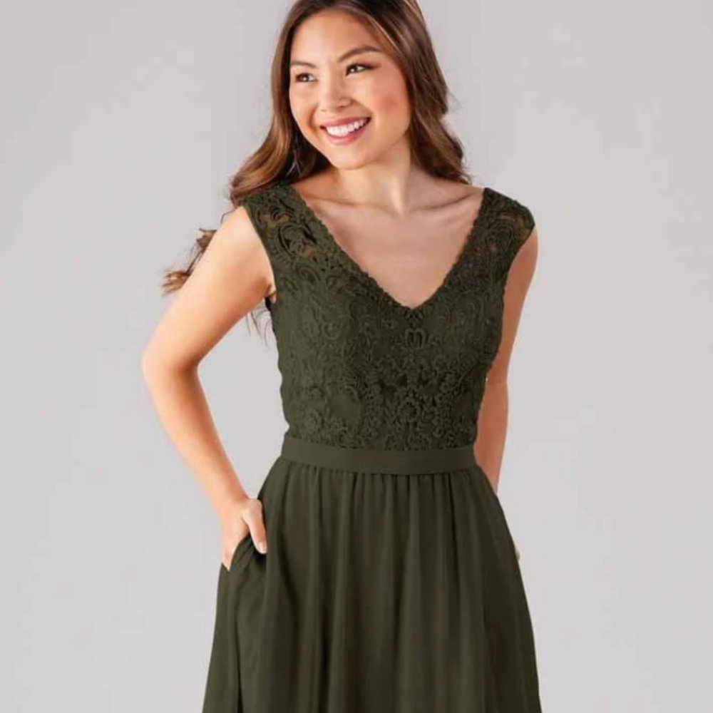 Kennedy Blue Olive Green Bridesmaid Dress NEW Size 10